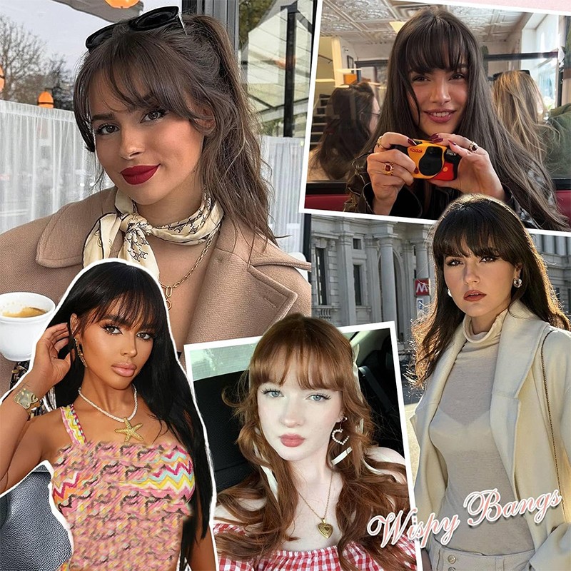 Clip In Fringe Topper Neat Bangs Hair Piece 100% Real Remy Human Hair Extensions