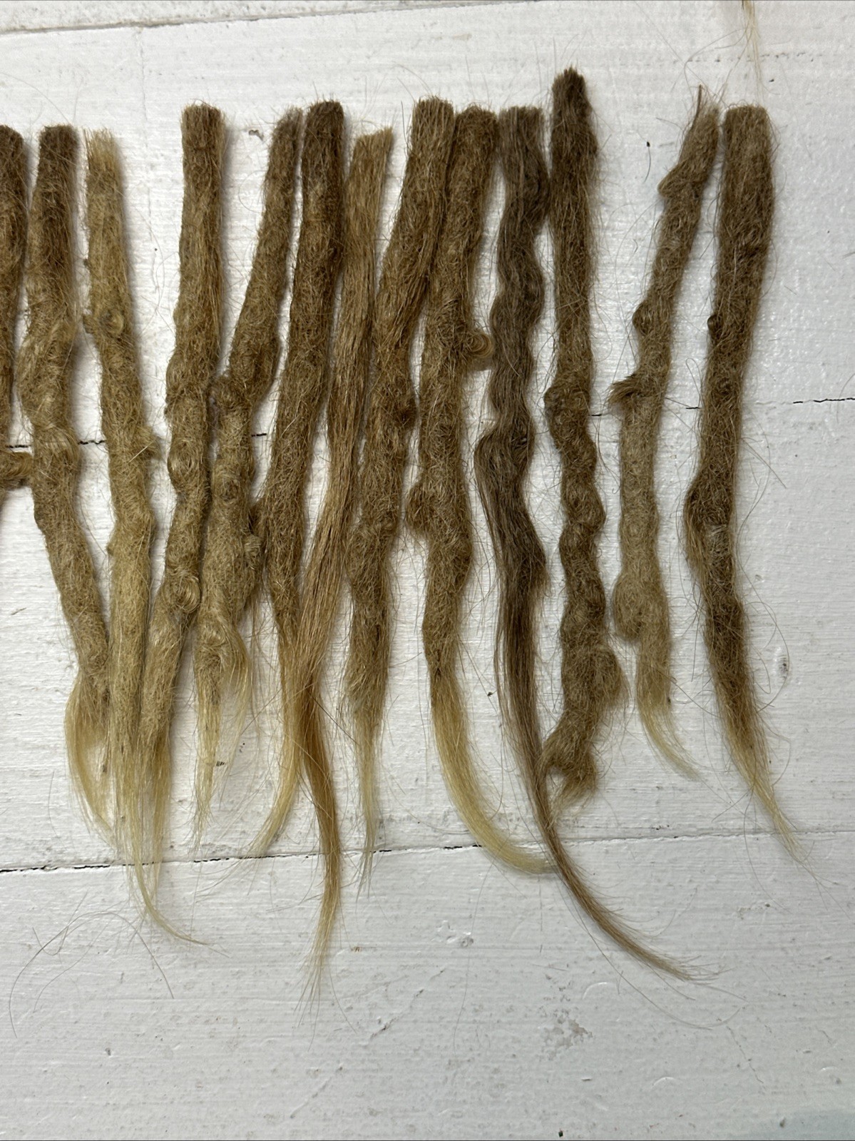 99 Crocheted Paintbrush Tip Human Hair Dreadlocks Caucasian 5”-9” Blonde