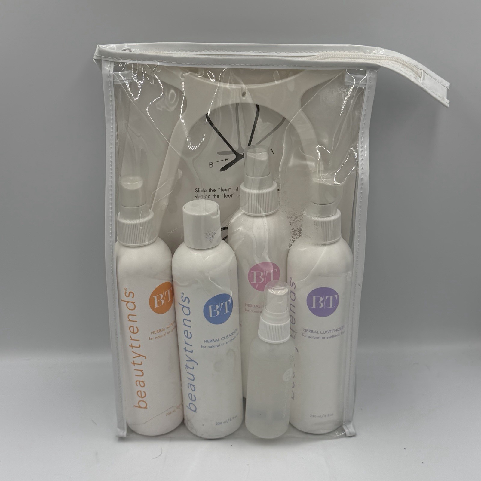 BeautyTrends Synthetic Hair Care Travel Kit Wig Stand Style Spray Conditioner