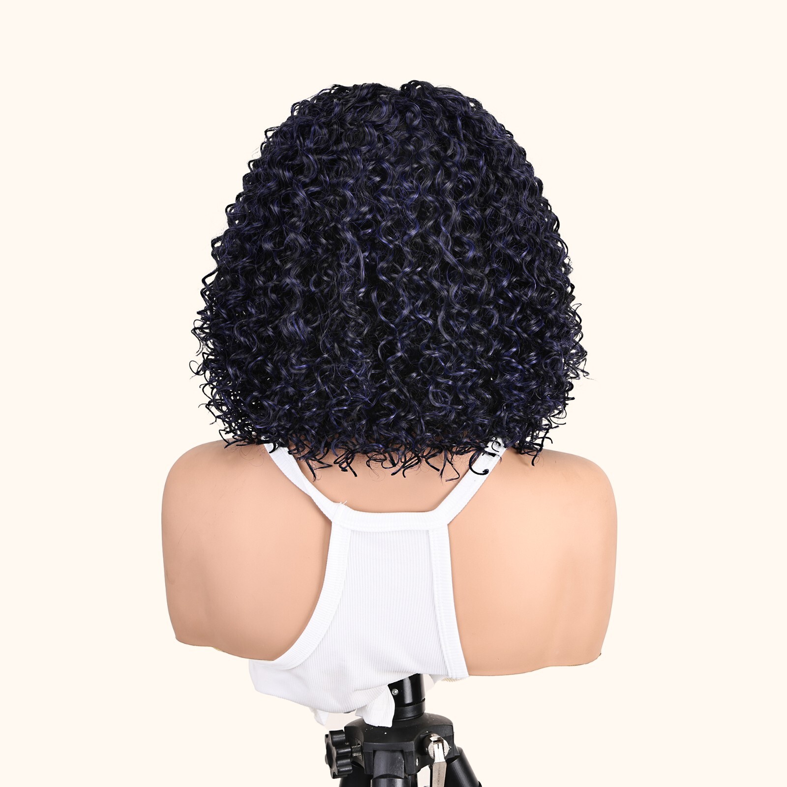 Easy-to-Wear Black Afro Curly Synthetic Wig for Women High-Density