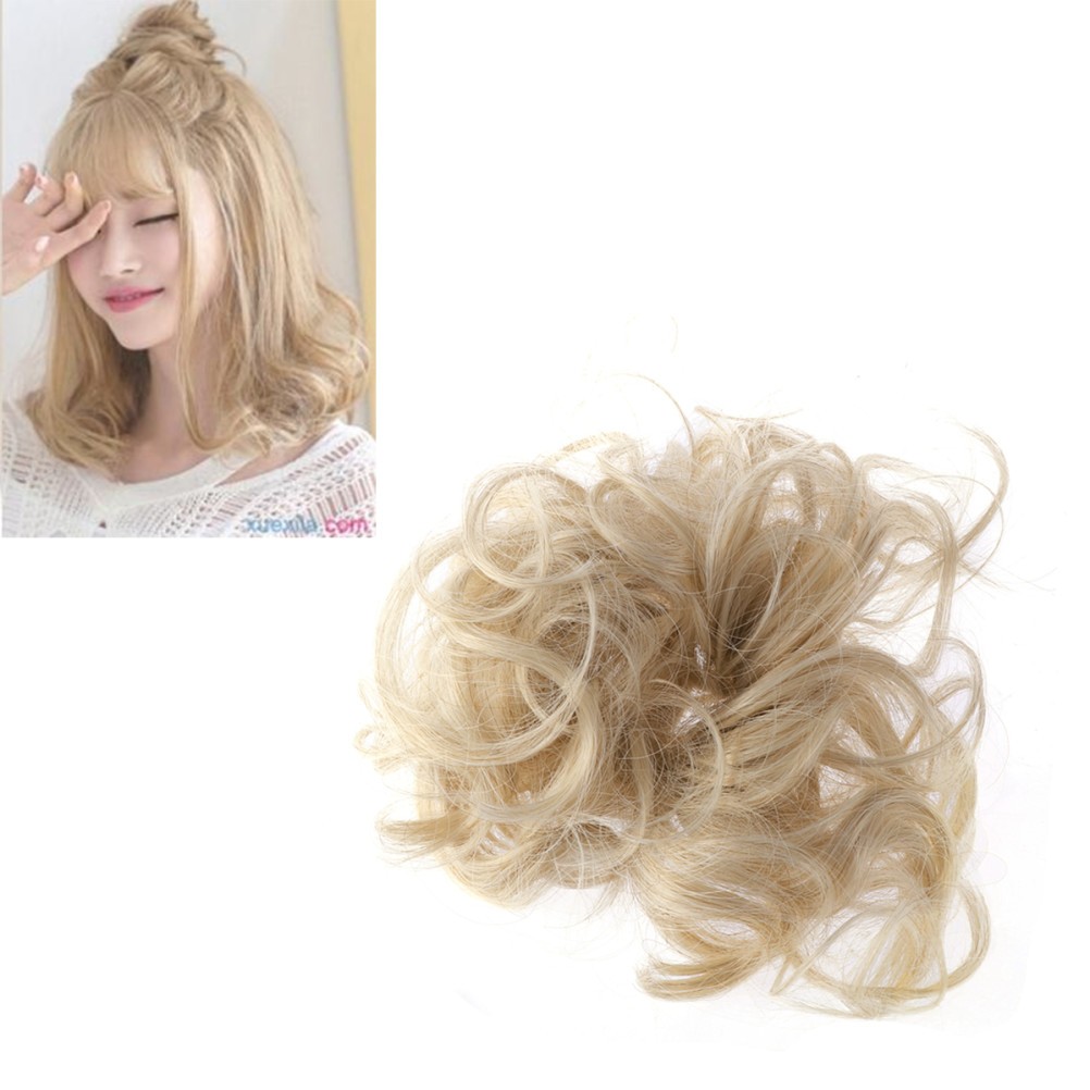 Hair Extension Bun in Golden Color Easy to Wear for Party and Gathering