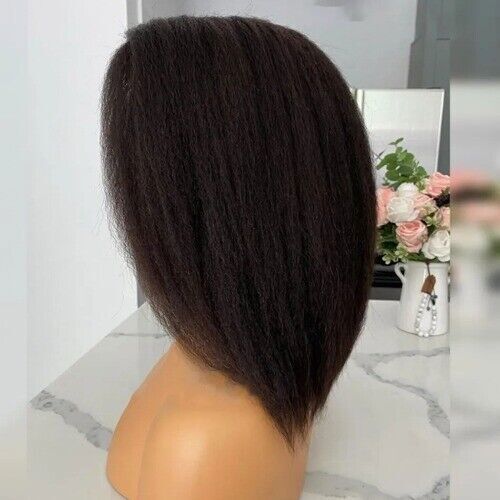 Glueless Kinky Straight 13×4 Lace Front Wig BOB 4×4 Closure Wig Pre Plucked