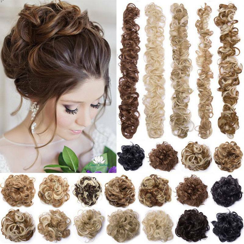 LARGE Curly Updo Messy Bun Hair Piece Scrunchie Real Long Wrap on Hair Extension