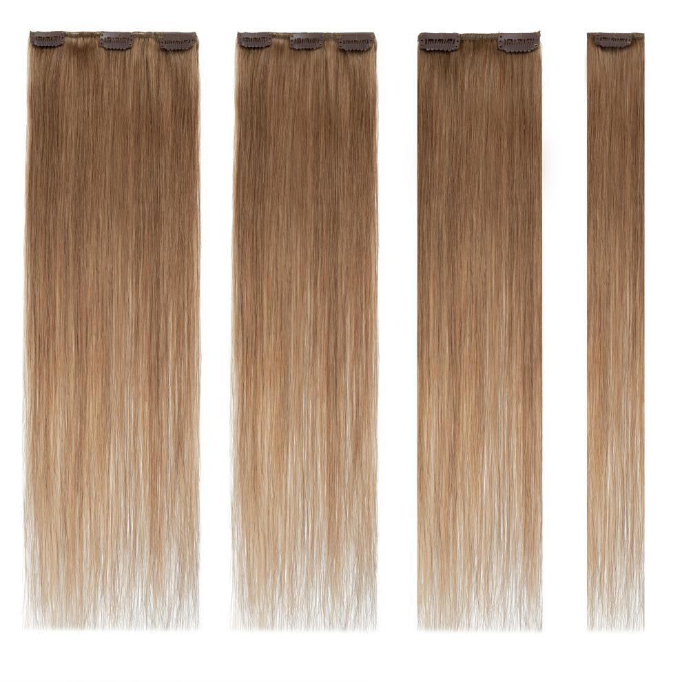 Smooth&Soft 100% Human Hair Extensions 8 Pieces Clip In Real Remy Hair FULL HEAD
