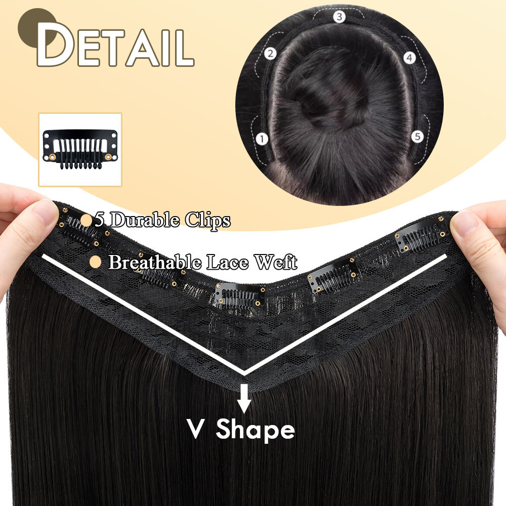 100% Natural Synthetic Hair Long Full Head Clip in on Hair Extensions Thick 145g