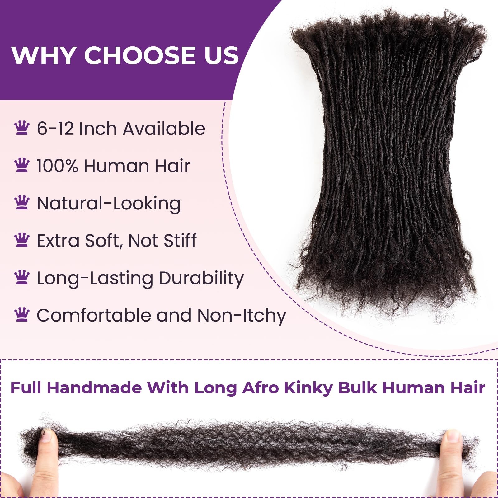 Kgrt Sister Locs Human Hair Microlocs Dreadlock 100 Real Handmade Interlocking