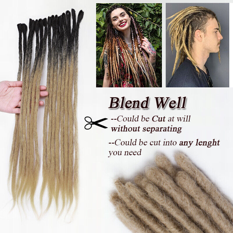 50cm Ombre Dreadlocks Extensions Crochet Braiding Hair Dreads Locs Synthetic New