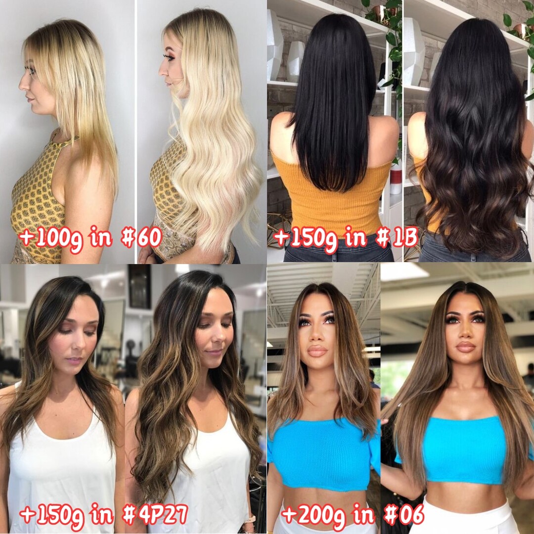 Thick Tape In Remy Human Hair Extensions Skin Weft FULL HEAD Body Wave Balayage