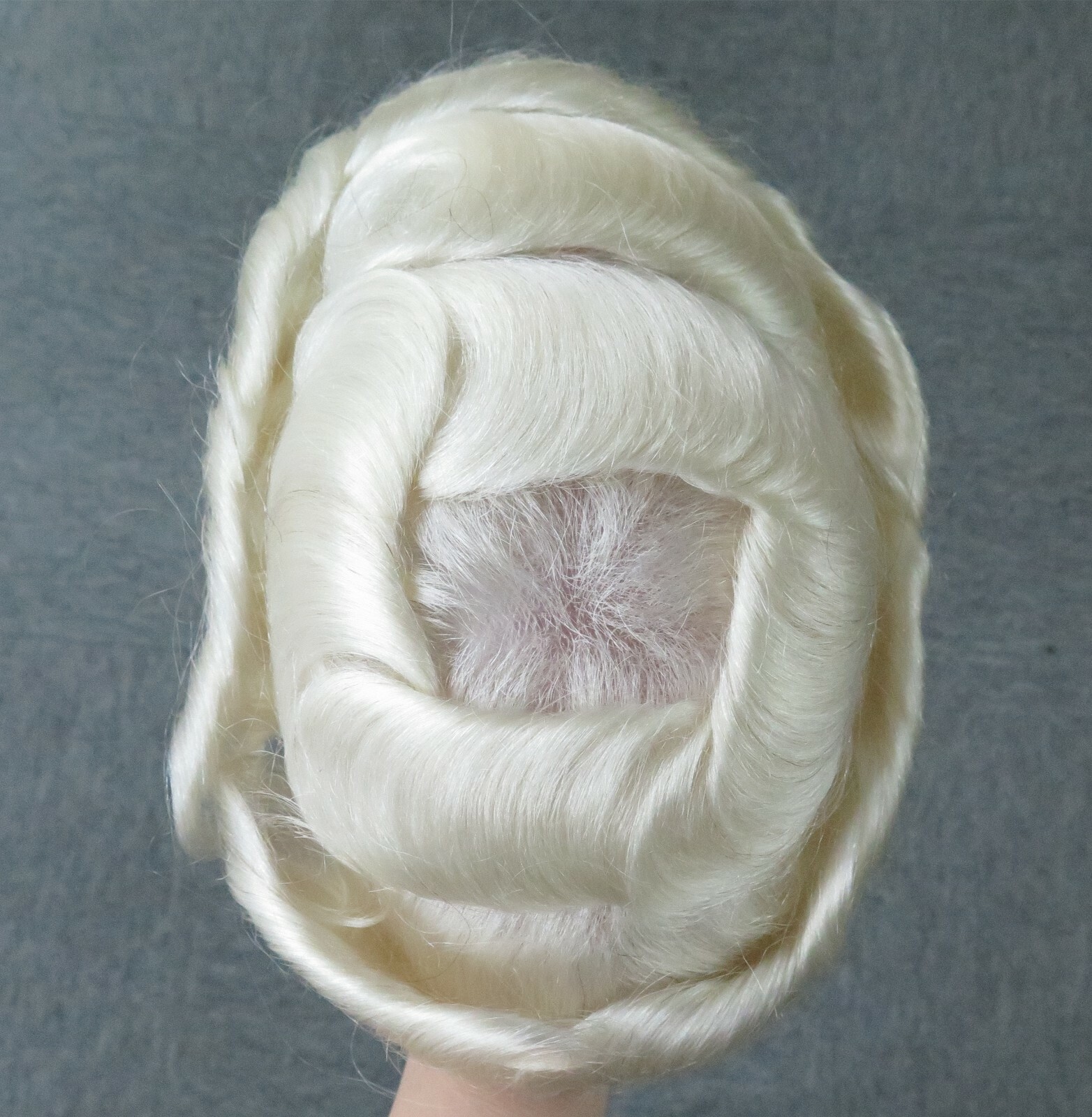 Natural Super Thin Skin V Looped Mens Toupee human Hair Replacement System #60R