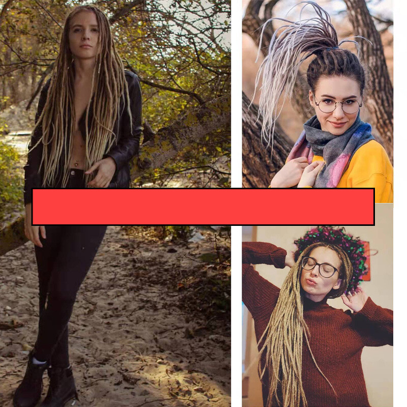 50cm Ombre Dreadlocks Extensions Crochet Braiding Hair Dreads Locs Synthetic New