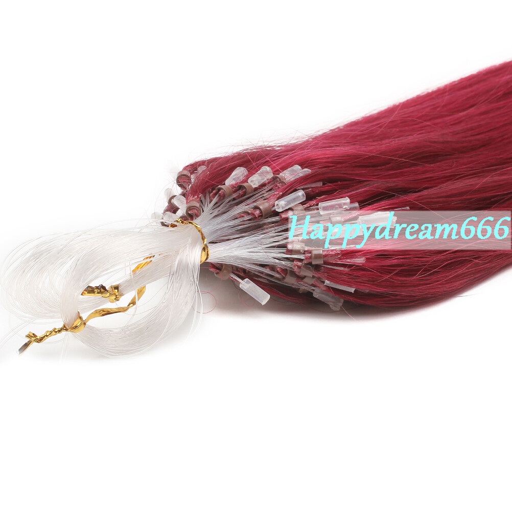 Micro Rings Link Loop Beads Tip 100% Real Remy Human Hair Extensions Natural US
