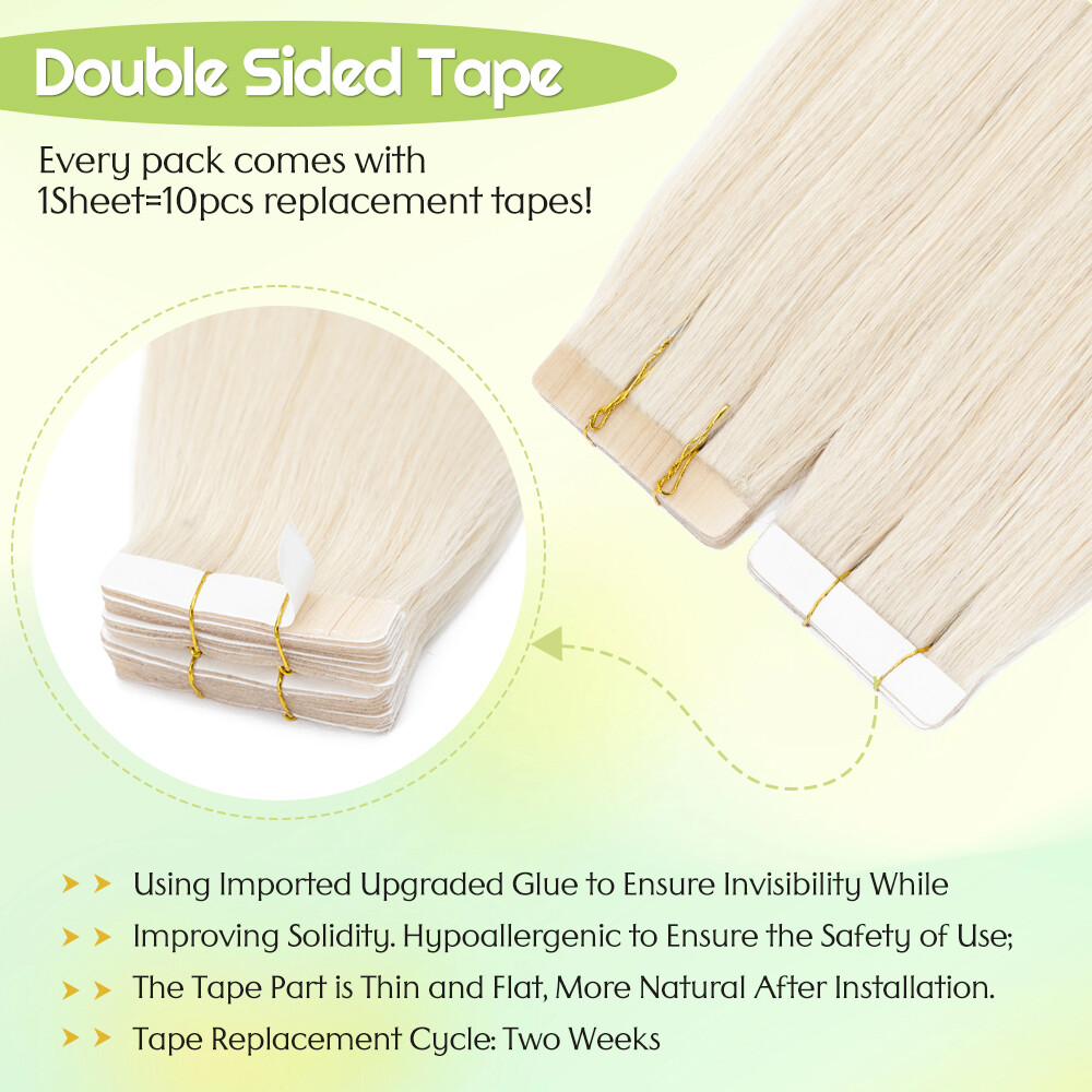 Tape in Russian Remy 100% Human Hair Extensions Invisible Skin Weft 14-24 Inch