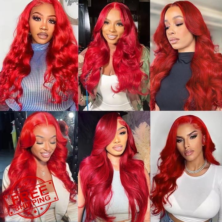 CrmBmod 24 26 28 Inch Red Burgundy Body Wave Hair