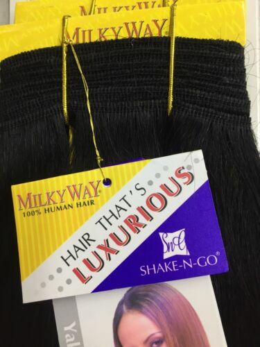 Milky Way 10″, 12″ yaky weave Color 1 and 1B. 100% Human Hair