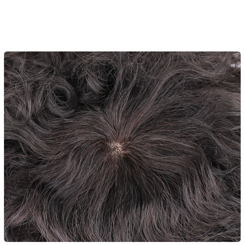 Seamless Fluffy Wavy Curly Wavy Clip Human Hair WigletHairpiece Topper For Women