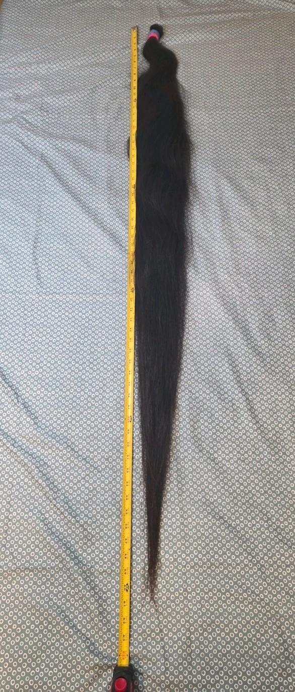Human Hair Straight Black soft silky 60+ inches 303.6g 1pc