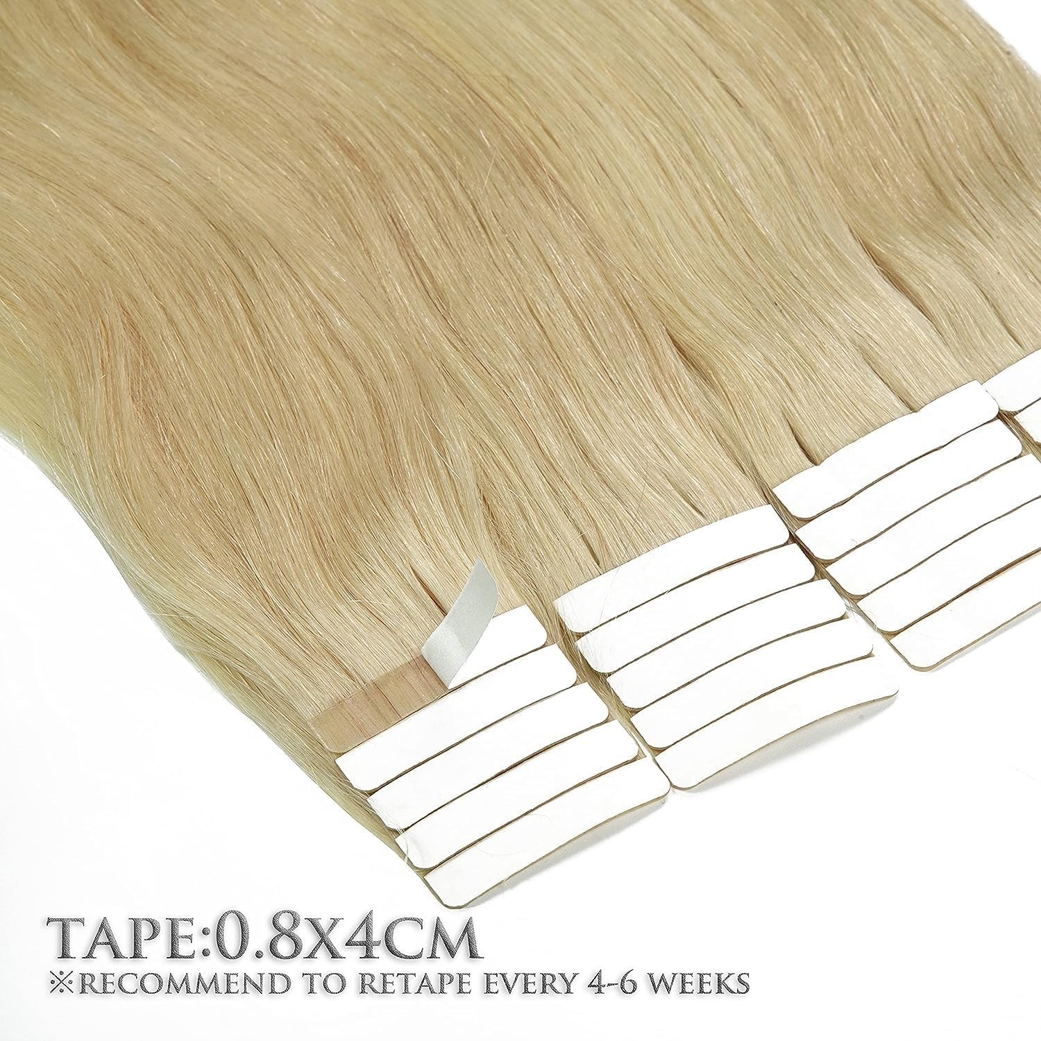 Anrosa Tape In Hair Extensions Human Hair Double Sided Blonde Remy Human Hair