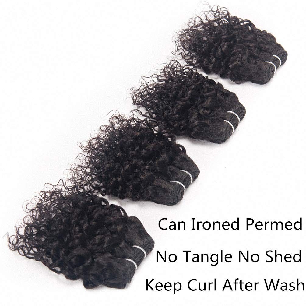 Brazilian Jerry Curl Human Hair Weave 4 Bundles 8 Inch Short Kinky Cur