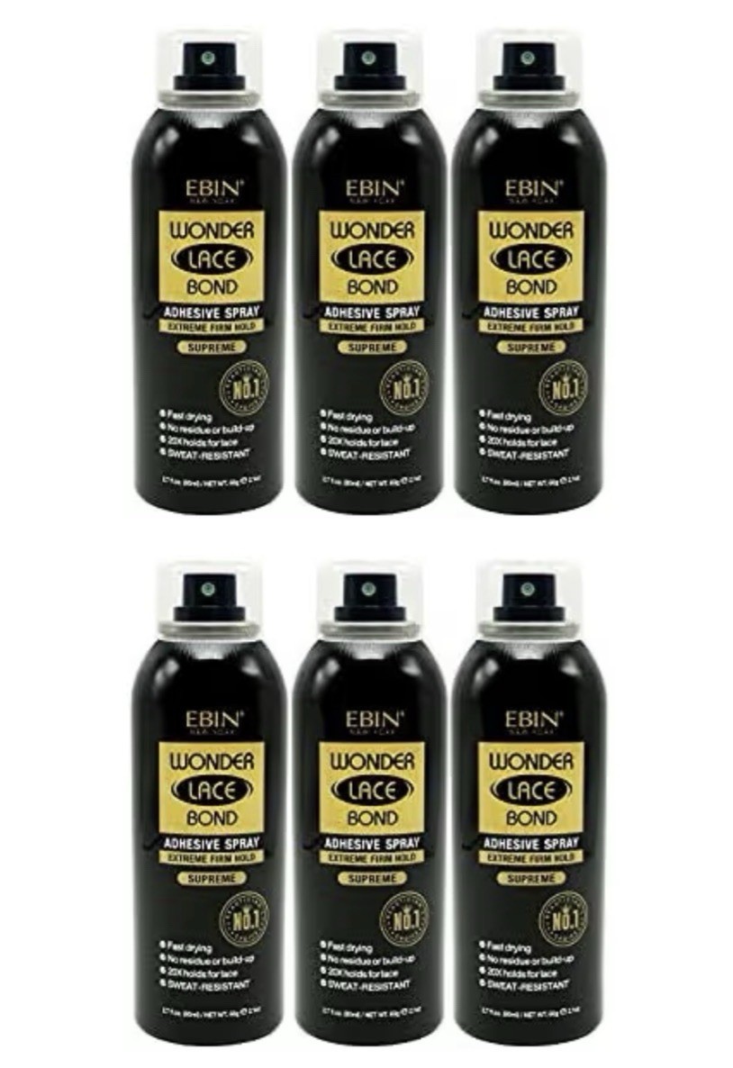 EBIN NEW YORK Wonder Lace Bond Adhesive Spray 2.7 oz/80 ml Supreme (6 Pack)