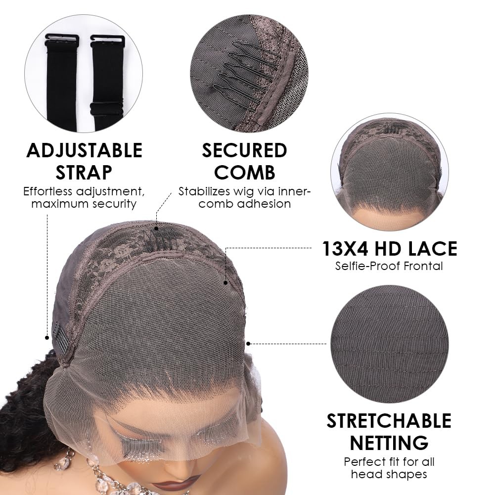 13×4 HD Transparent Lace Front Wigs Human Hair Pre plucked Bleached Knots wit…