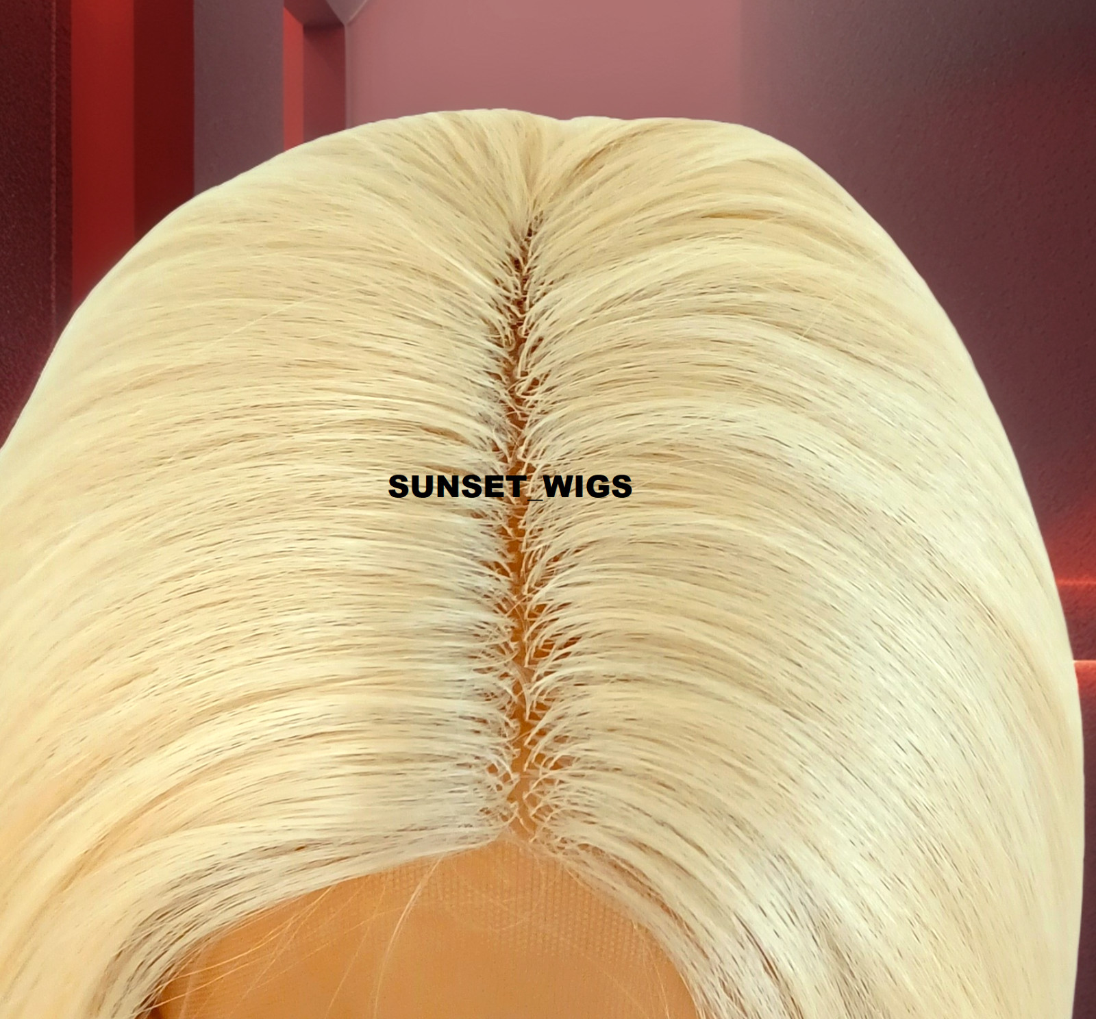 45″ LACE FRONT WIG EXTRA LONG STRAIGHT LAYERED MIDDLE PART BLEACH BLONDE HEAT OK