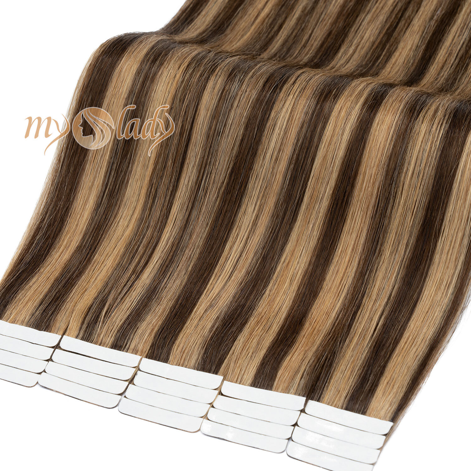 THICK 100G Tape In 100% Remy Human Hair Extensions Skin Weft FULL HEAD Blonde US