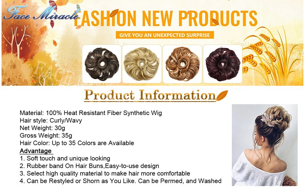 Curly Messy Bun Hair Piece Scrunchie Updo Hair Extension As Human Hair