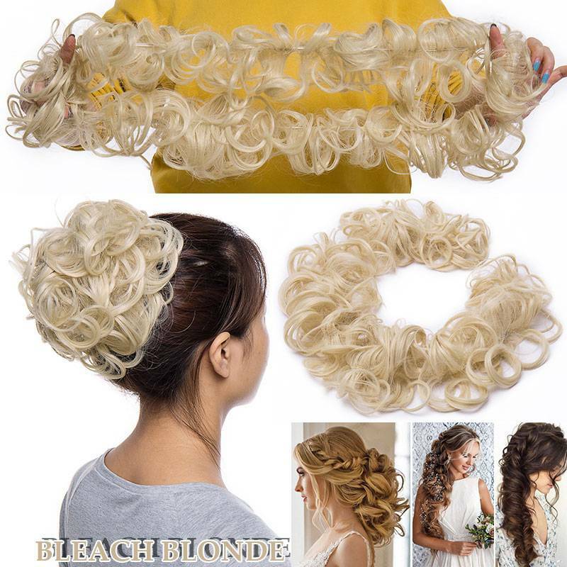 LARGE Curly Updo Messy Bun Hair Piece Scrunchie Real Long Wrap on Hair Extension