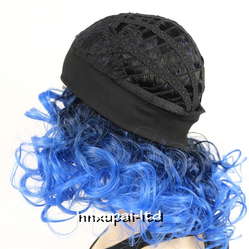 Women Spiral Curls Fluffy 3/4 Half Full Wig Headband Natural Hair Blonde Wigs