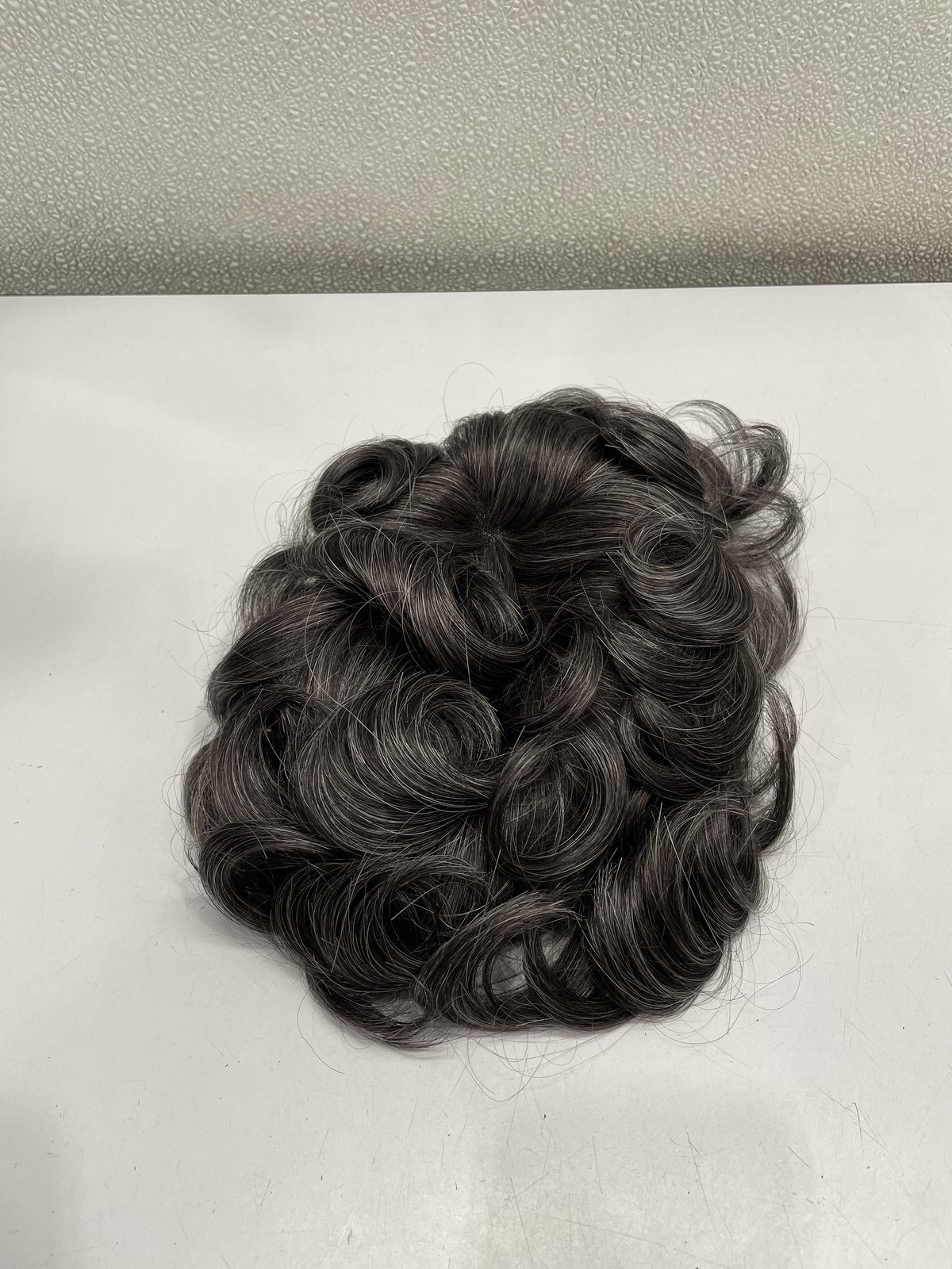 TopUnique Human Hair Touppe For Men, 8×10 Black With Gray Hair