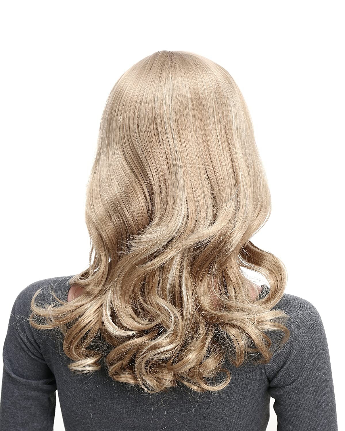 OneDor 18 Inch Full Head Long Curly Kanekalon Hair Wig with Hair Fringe