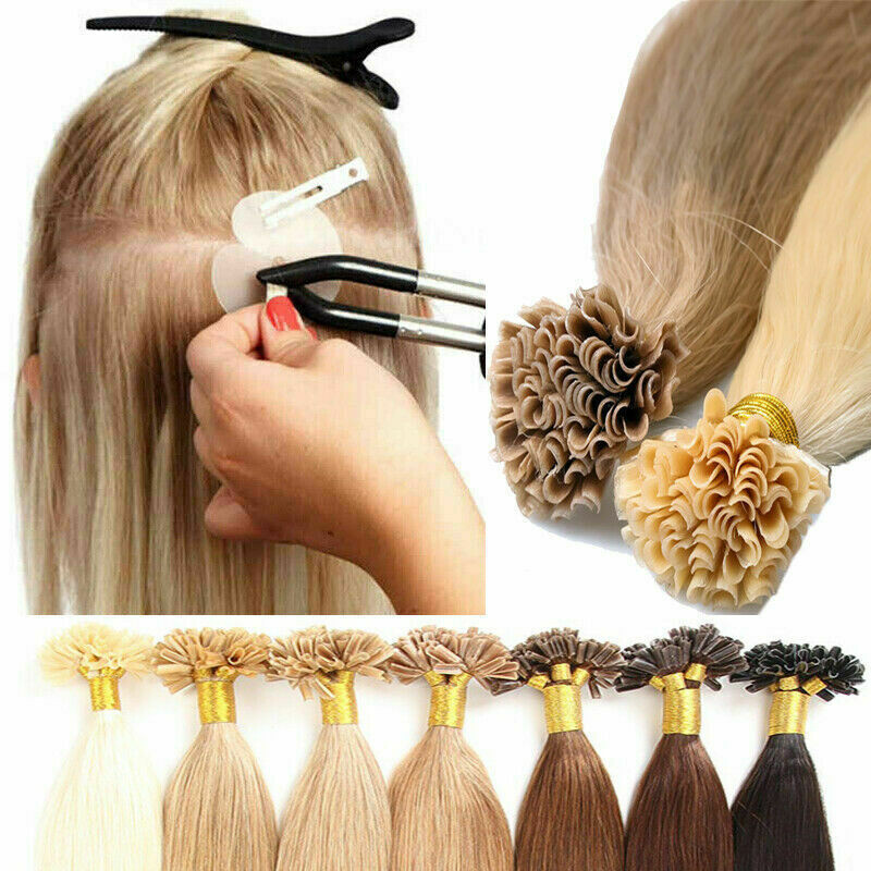 Pre Bonded Keratin Nail U Tip Remy Human Hair Extensions Double Drawn Thick 1g/s