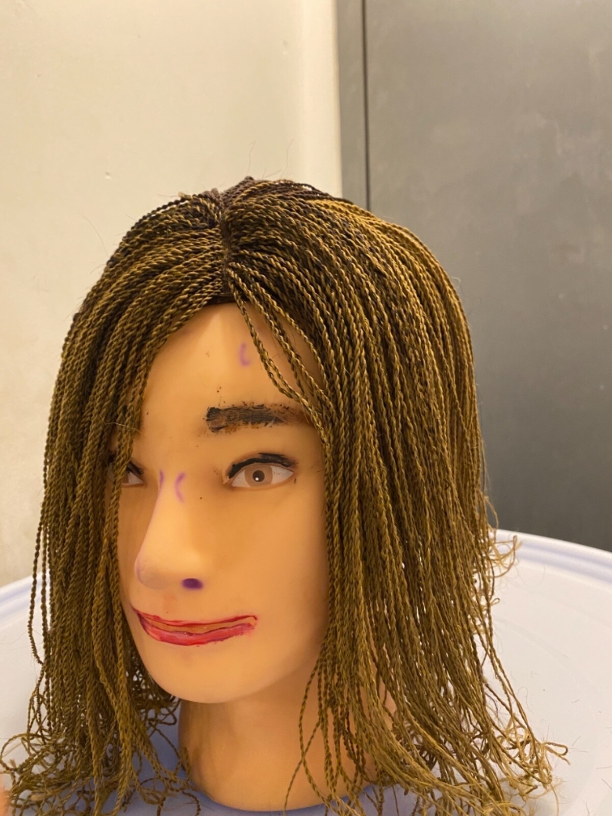 Corn roll with braided hair long