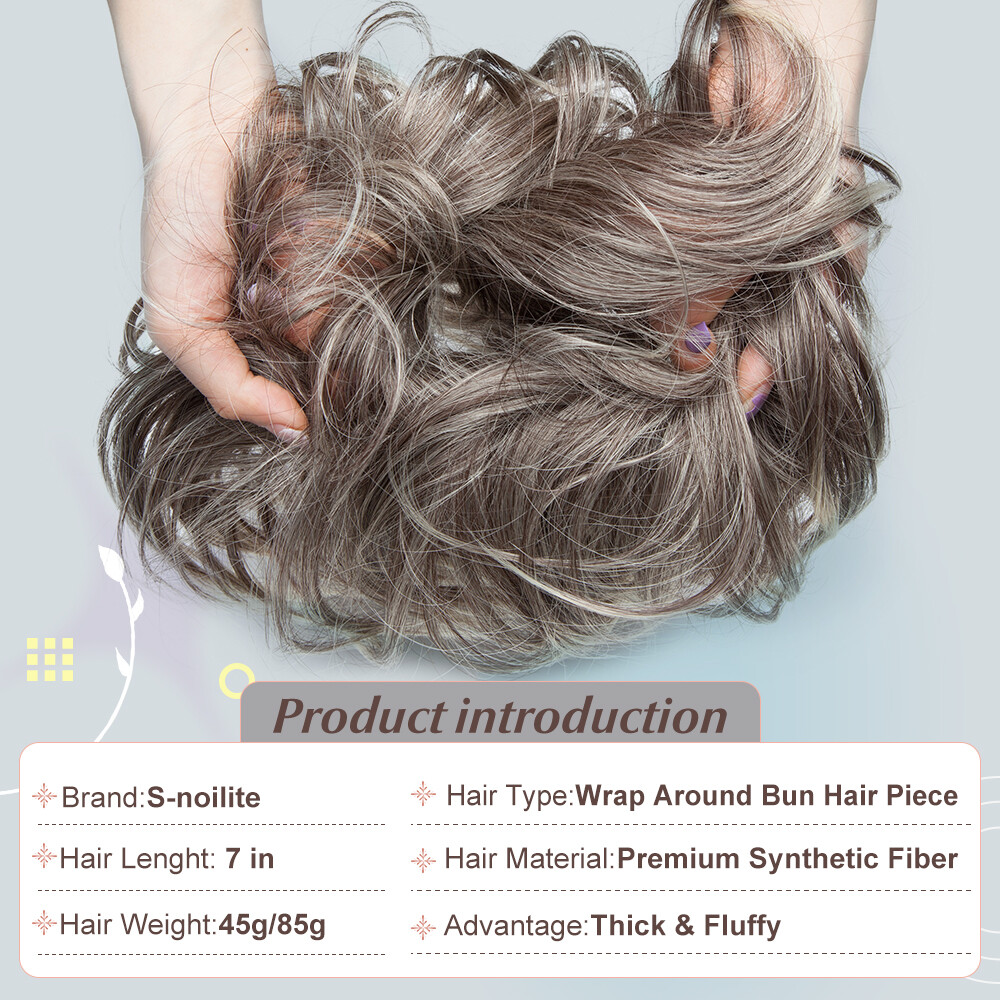 LARGE Real Thick Messy Bun Hair Piece Scrunchie Updo Wrap Extensions as Human US