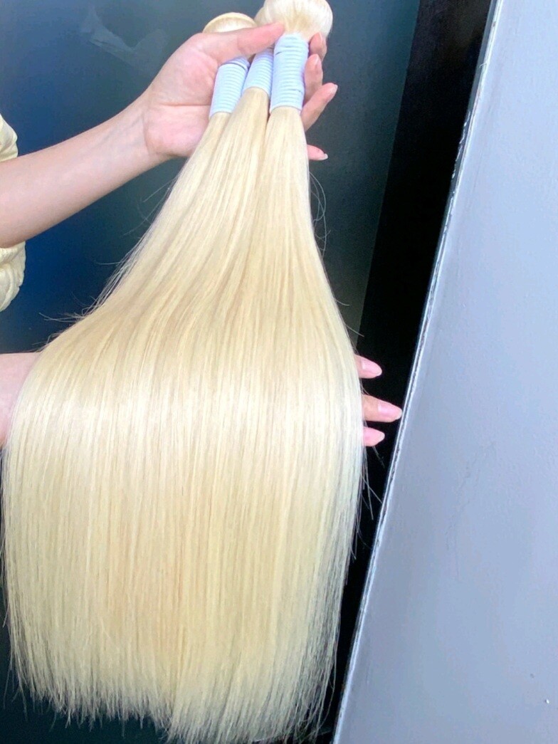 13A+VIETNAMESE RAW VIRGIN HAIR BLONDE 613# DOUBLE DRAWN 100g/300g BODY WAVE/STRA