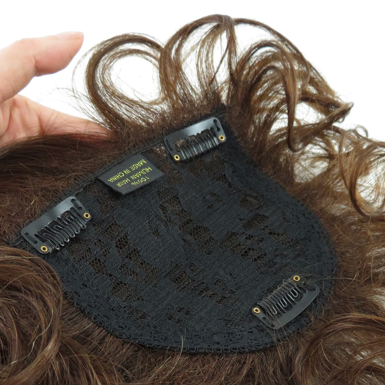 Fluffy Curly Wavy 100% Remy Human Hair Wiglet Topper HairPieces For Women