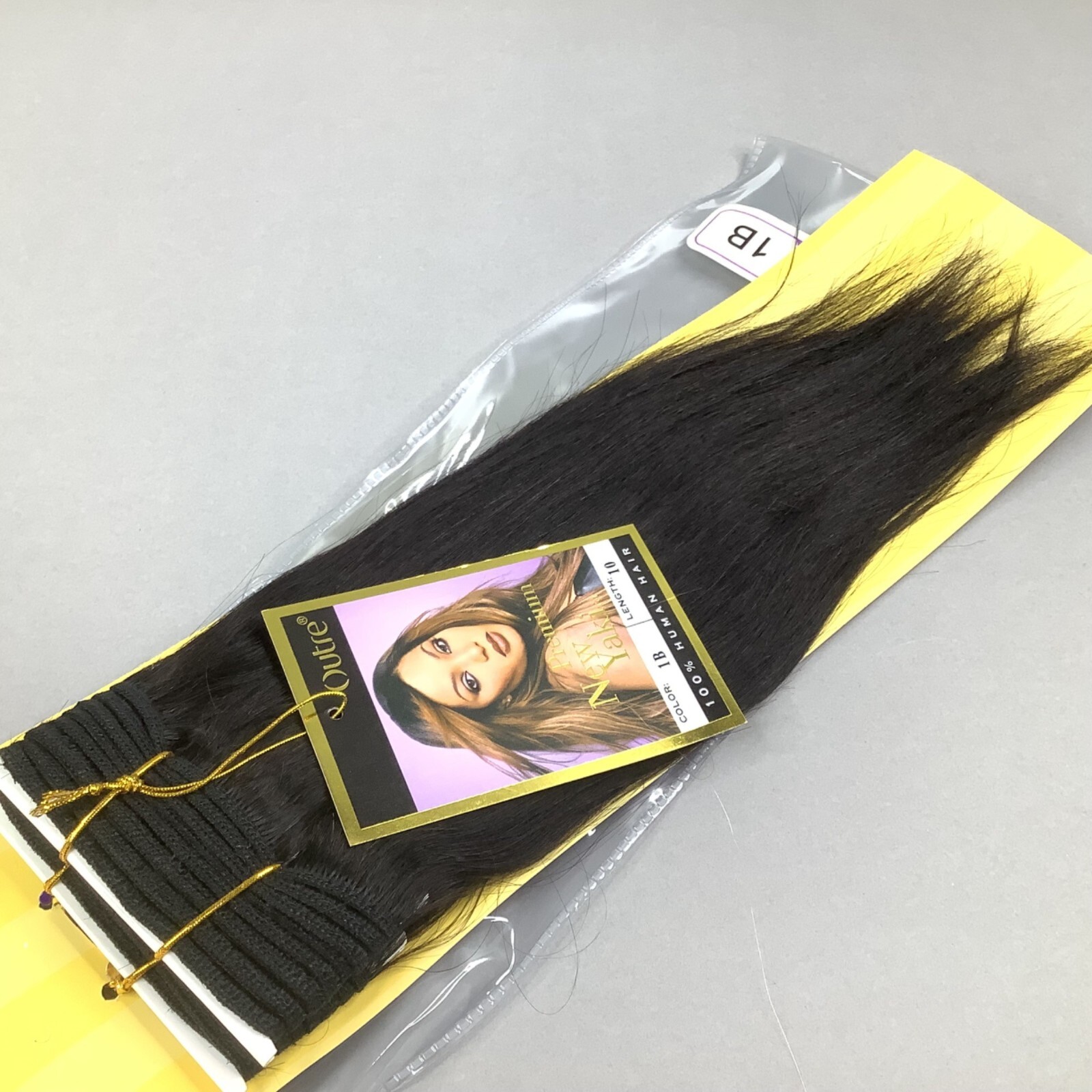 New Yaki #1B Off Black 10” Straight 100% Human Hair Extensions