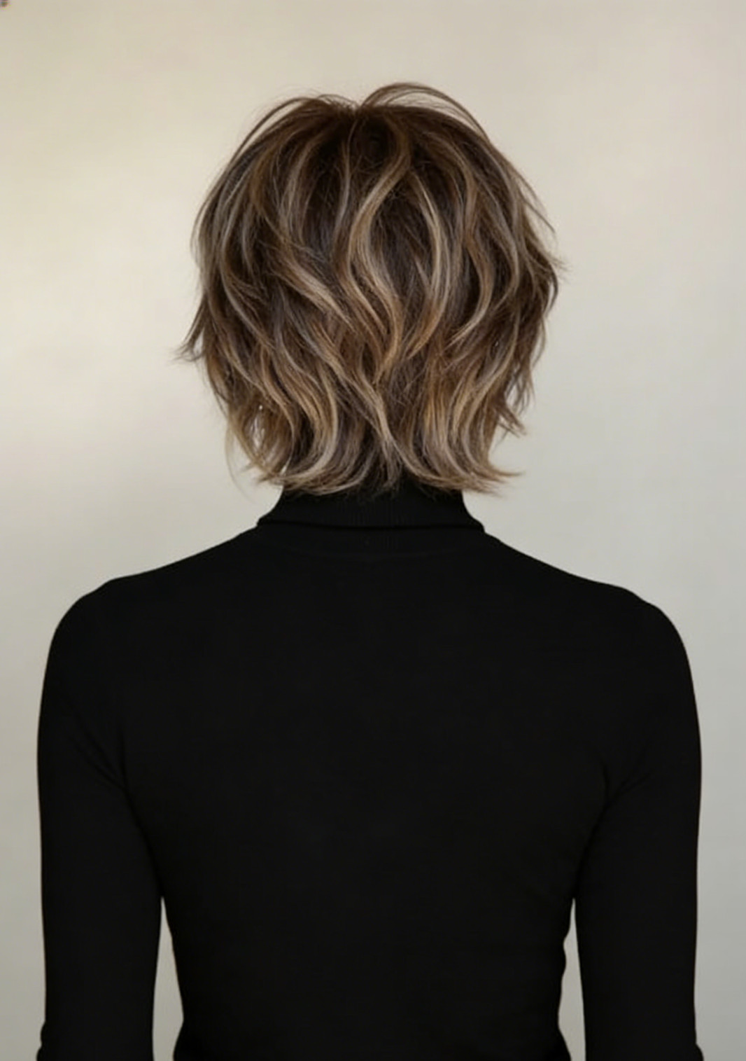 Short Bob Ash Brown Blonde Highlights with Bangs 100% Human Hair Lace Front Wigs