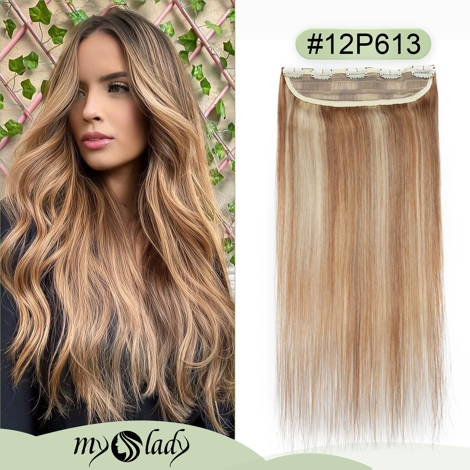 Russian Real Remy Hair One Piece Clip in Human Hair Extensions 3/4 Full Head USA