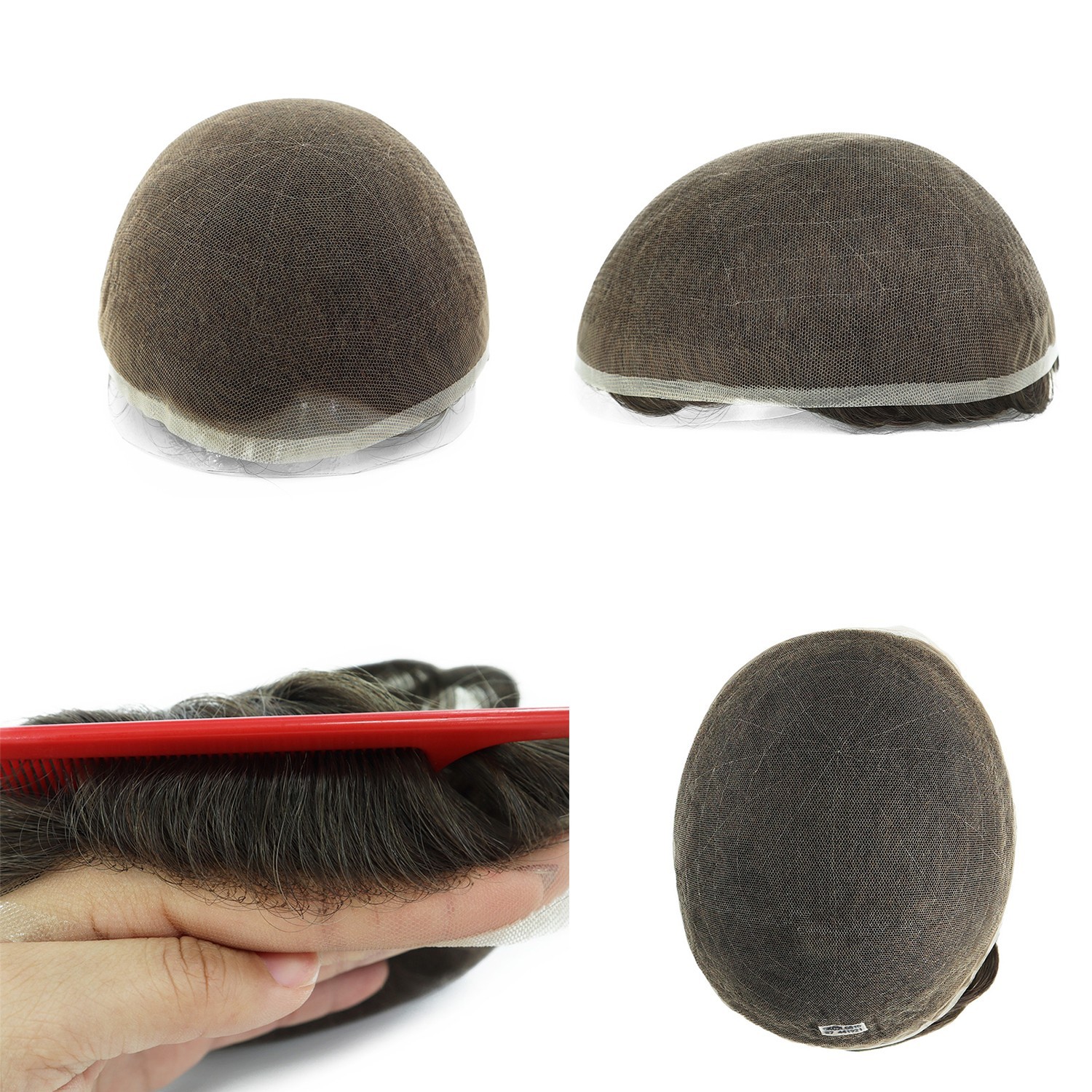 Mens Toupee Hair replacement Hairpiece for men Full French lace Mens Hair system