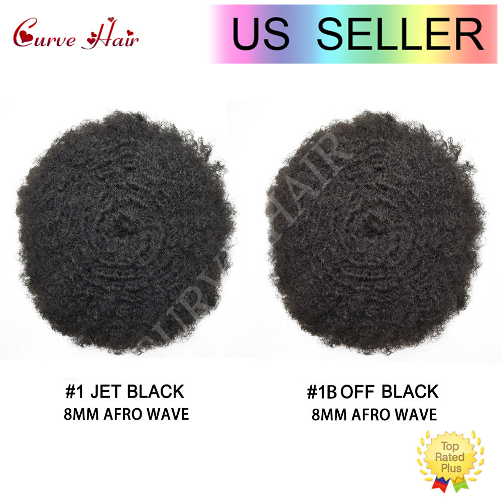 Hair Units for Black Men Afro Kinky Curly Fine Mono Lace Men Toupee Hair System