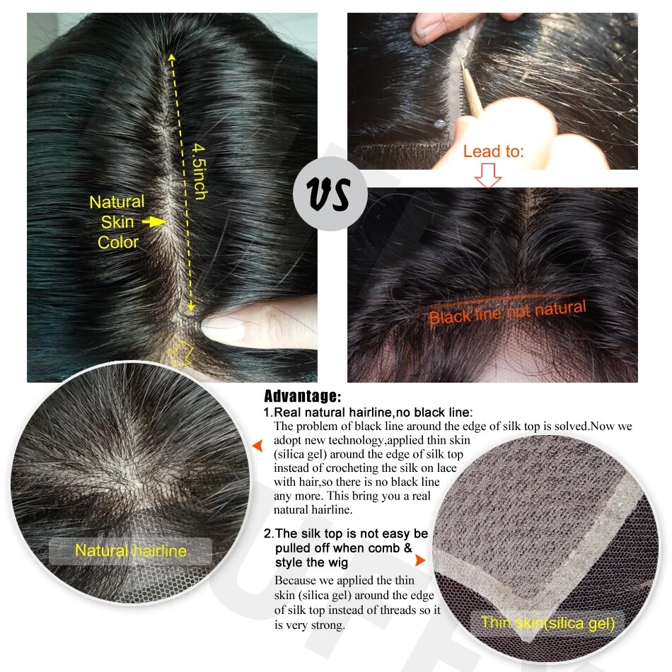 5″x5″ Silk Base Full Lace Human Hair Wig Loose Wave Hand Tied Silk Top Wig 26″