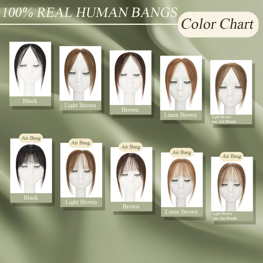 Clip In Front Bang 100% REAL REMY HUMAN Hair Fringe Piece Extensions for Women