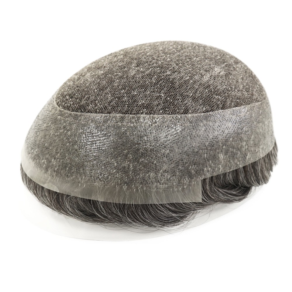 男式 Toupee 人类头发替换系统法国花边皮肤发片澳大利亚-