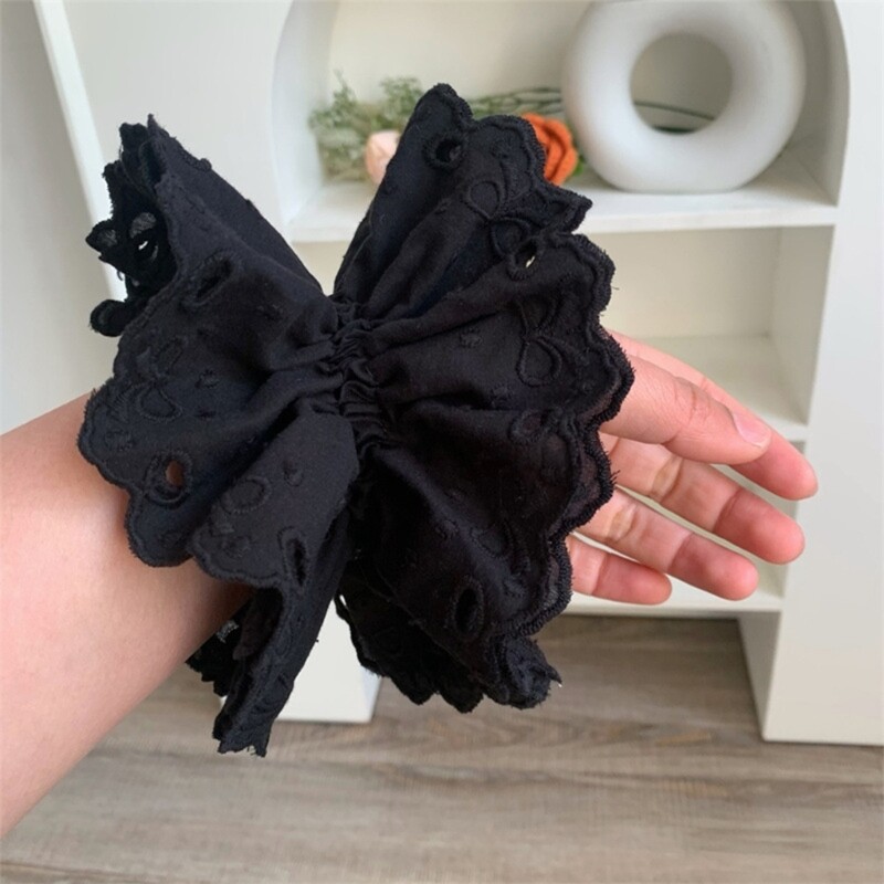 Multi Layer Hair Scrunchy Oversized Lace Hairpieces Elegant Ruffle Headdress
