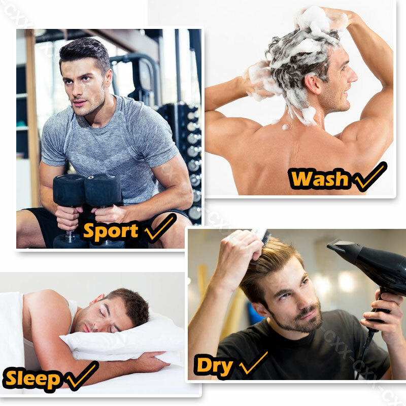Front Piece Mens Toupee Hairpiece PU 100% Real Human Hair Replacement System USA