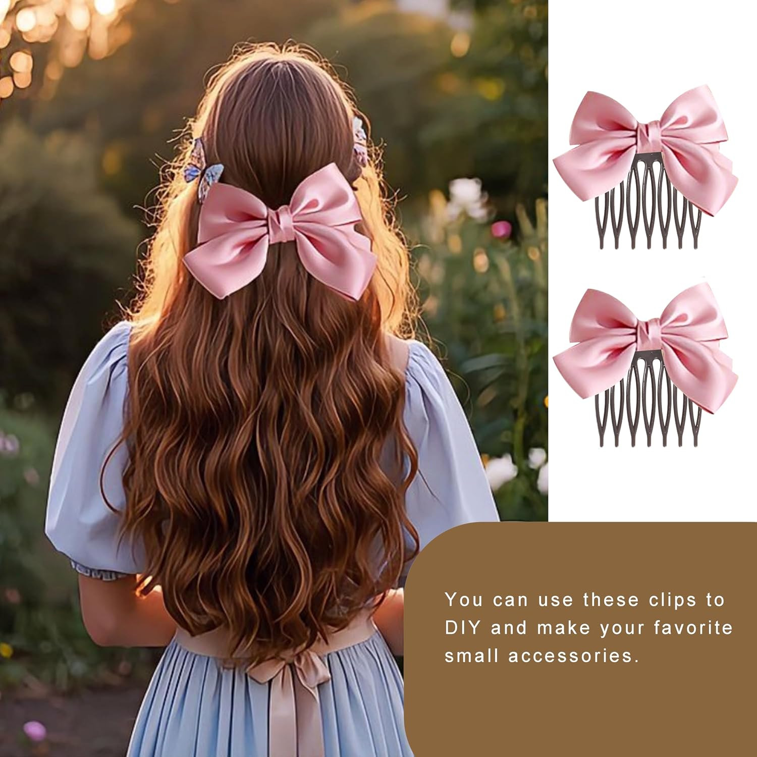 50 PCS Hair Clip Combs for Wigs – 7-Teeth Plastic Combs, Wig Cap