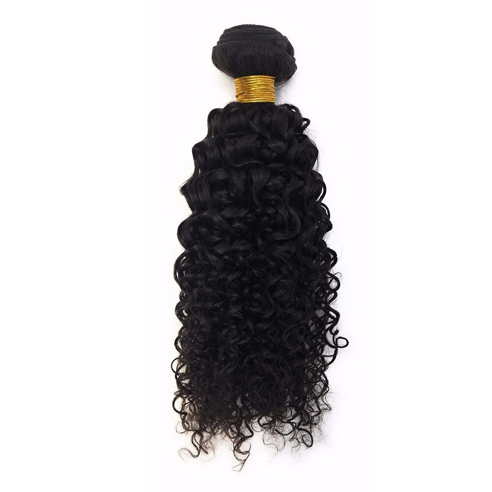Jerry Curl Natural Black color 1B 100 Virgin Brazilian Human Hair 1 or 3 Bundles