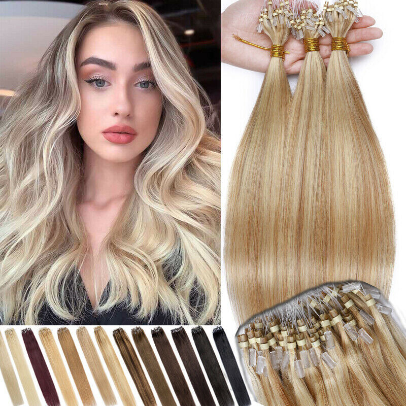 Micro Beads Hair Extensions Real Human Hair Micro Loop Link Remy Hair 16-26inch