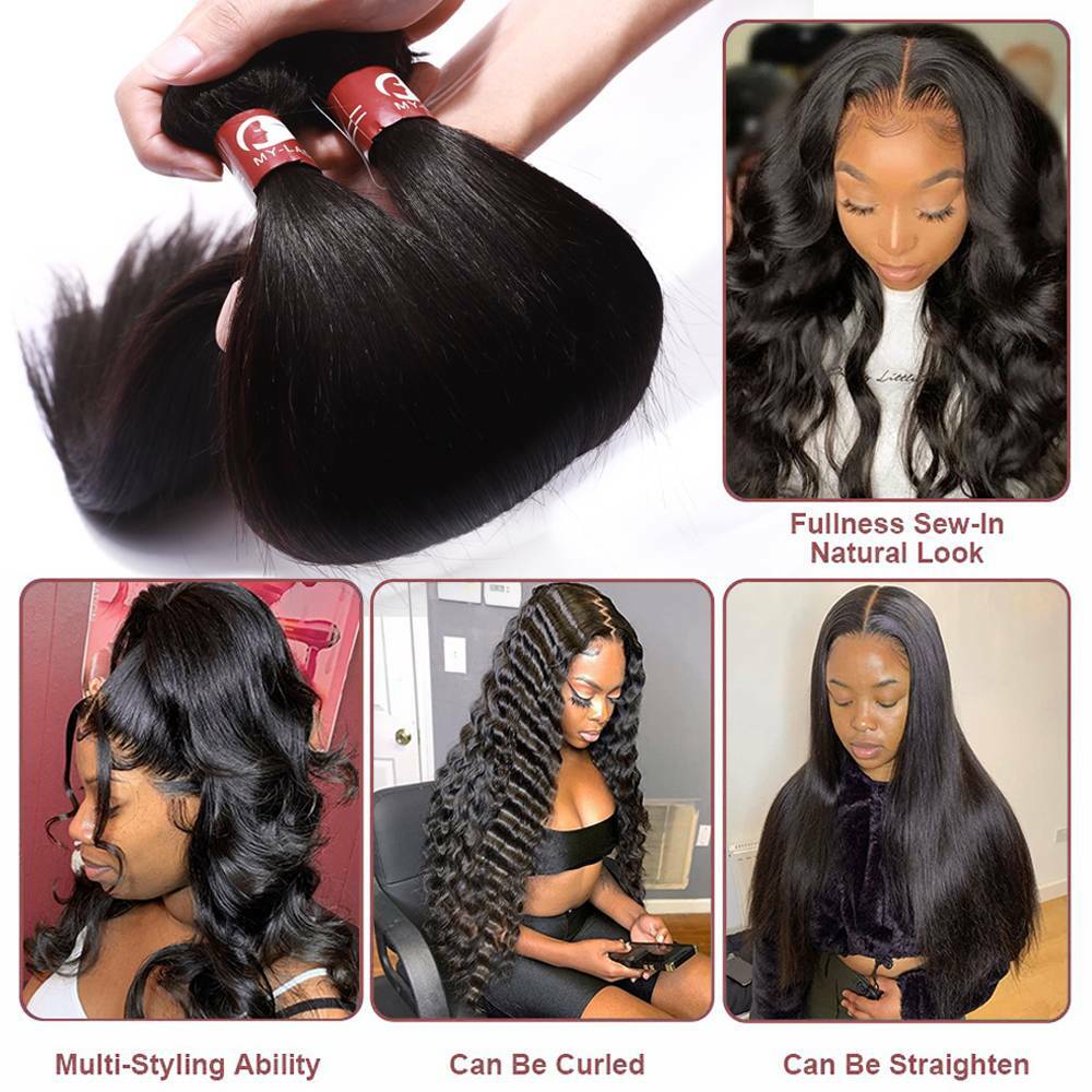 Body Wave/Straight Malaysian Virgin Human Hair 1-4bundles Weave CLEARANCE US HOT